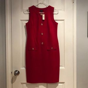 Talbots Red Buttoned-Up Dress